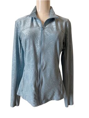 Foray Golf Aqua Full Zip Front Textured Jacket Size M